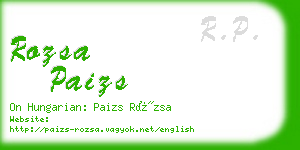 rozsa paizs business card